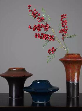 大相莲花 中式陶瓷花瓶 客厅插花花器 家居装饰摆件 可水养鲜花
