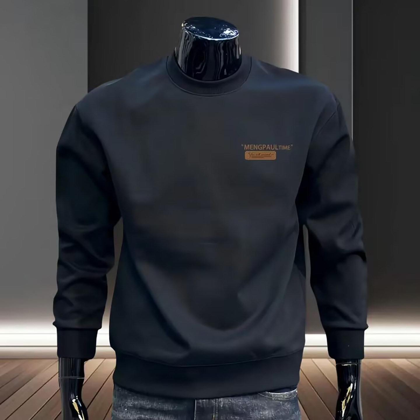 点击率冬季精品男装店字母印花卫衣秋冬男士款针织打底衫宽松上衣