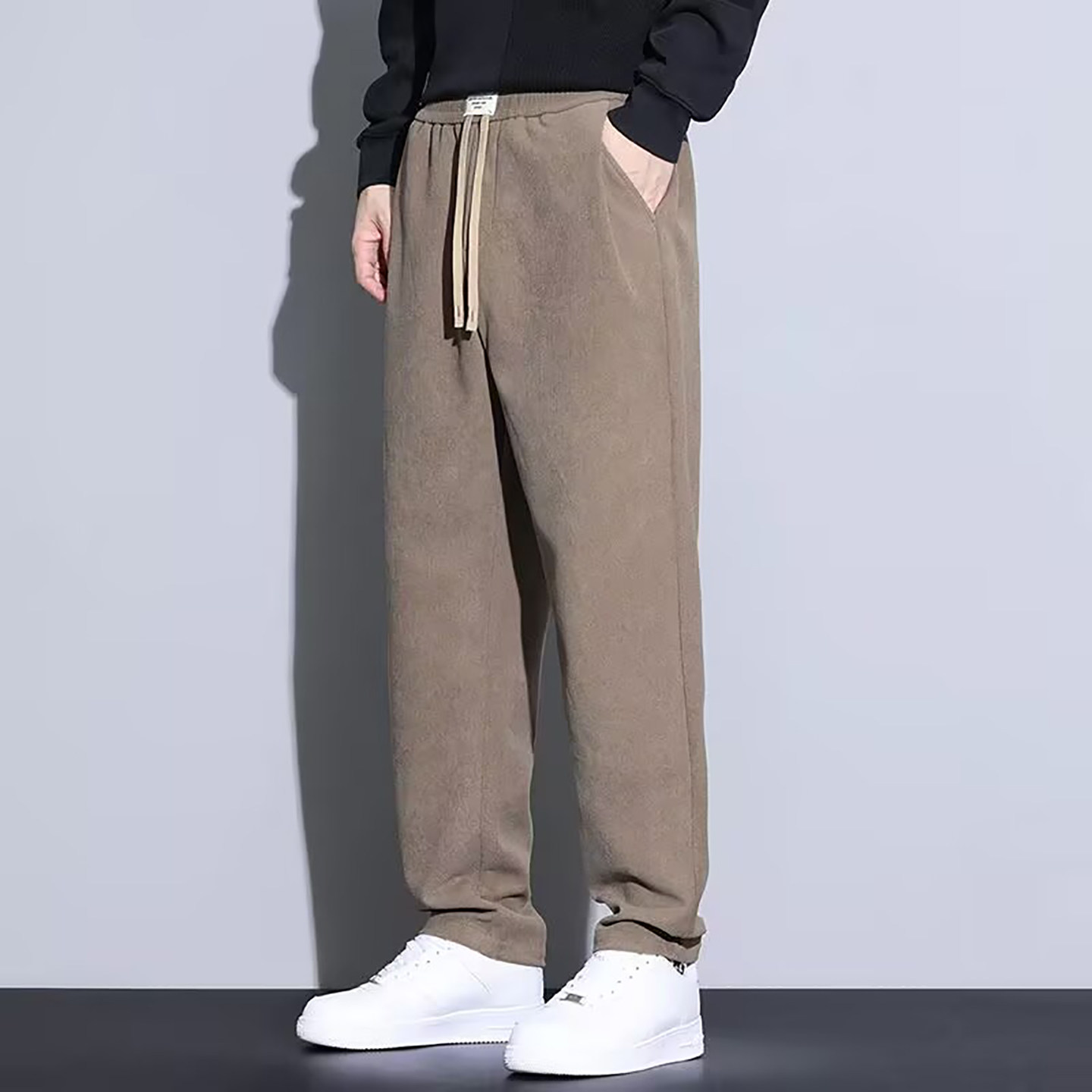 点击率冬季精品男装店男裤潮流时尚休闲裤男士宽松弹力直筒长裤子