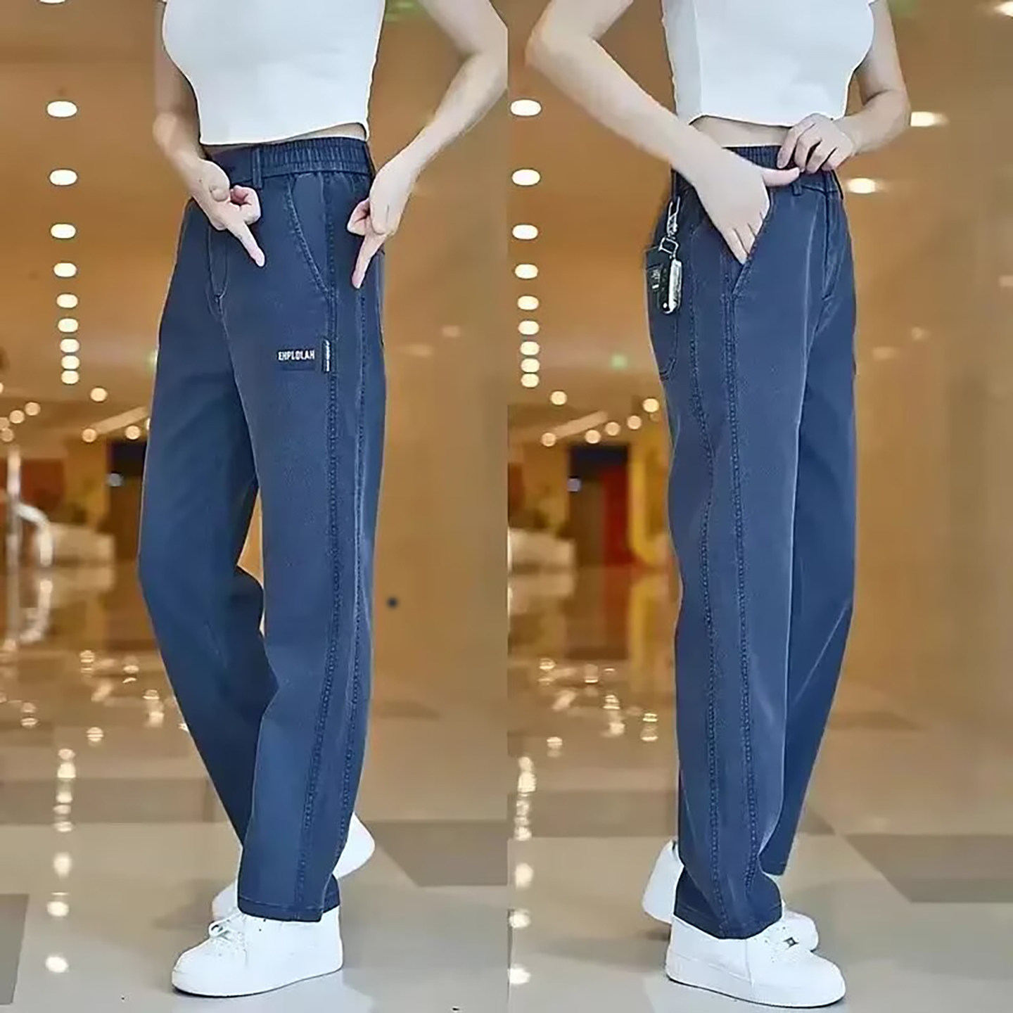 河南宏嫩商贸有限公司宽松弹力休闲裤秋冬男士时尚百搭阔腿长裤子