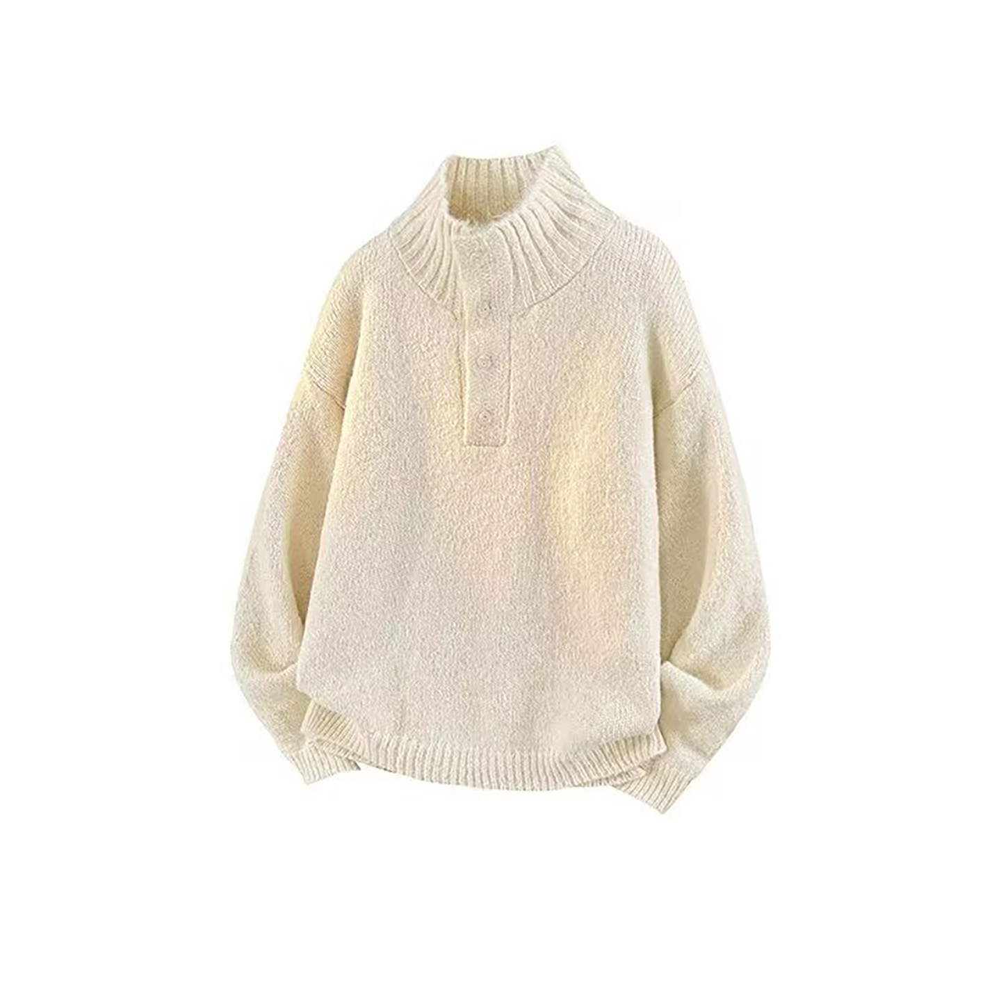 雪溪品质甄选男装纽扣立领休闲毛衣秋冬男士款针织打底衫宽松上衣