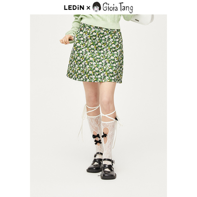 【清仓】【Gioia Tang唐歌遥联名】乐町夏日雏菊印花半身裙春夏