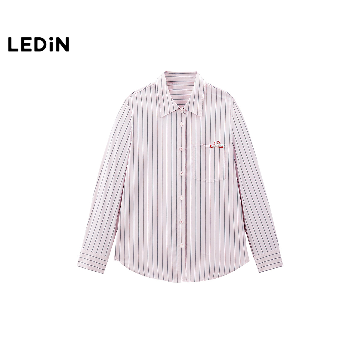 【商场同款】乐町2025春季新款学院风宽松条纹衬衫外套C2CAF1303