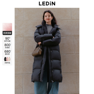 乐町长款面包羽绒服女冬季新款保暖柔软加厚羽绒御寒