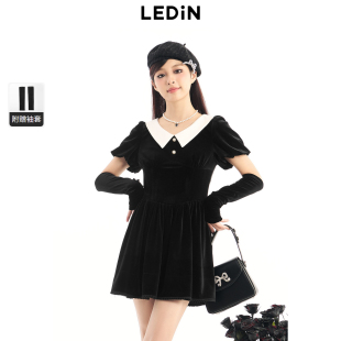 乐町复古收腰连衣裙春季 女C1FAE1320 新款