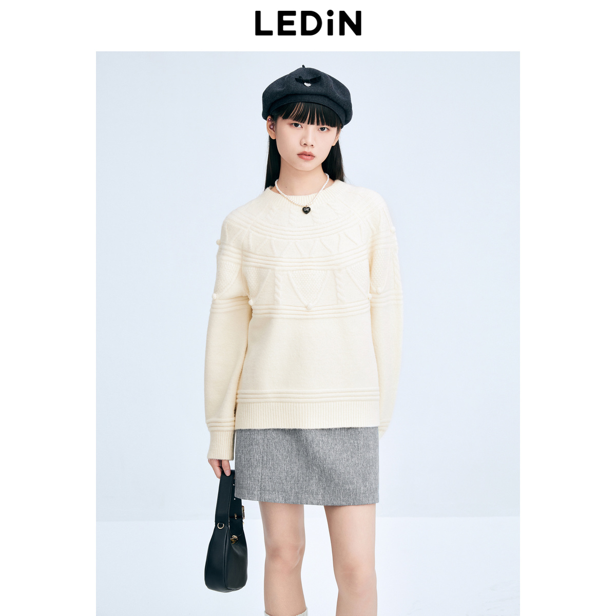 【反季清仓】乐町重工绞花线套衫24年冬季新款针织毛衣C1EEE4F06