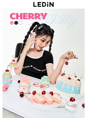 【清仓】乐町abg辣妹T袖女春夏针织衫撞色边纯欲上衣U领短袖