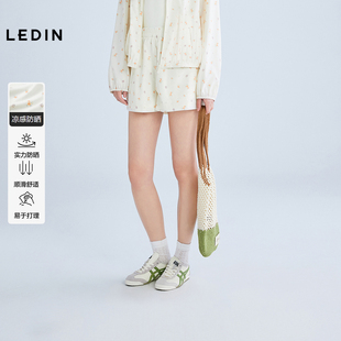 25夏百搭柔软休闲裤 乐町甜美小兔碎花短裤 C1GCF2223 商场同款