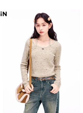 【商场同款】乐町挂脖线套衫冬新款针织时尚修身毛衣C2EEE4207