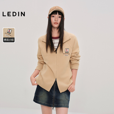 【商场同款】乐町小高领针织开衫秋季新款宽松毛衣外套C2EDF3524