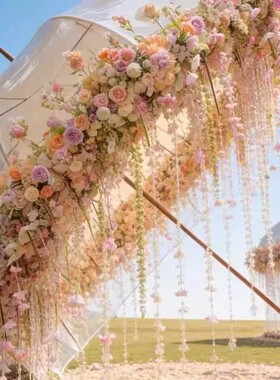 网红仿真花遮阳伞美陈户外庭院