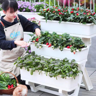 室内阳台种花盆多层花架庭院种菜塑料盆阶梯式置物架户外分体层架