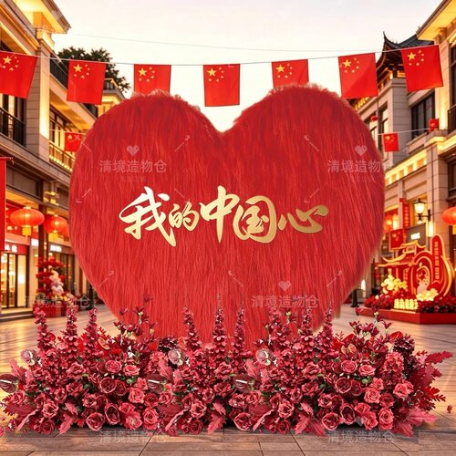 国庆巨型毛绒爱心网红打卡摆件