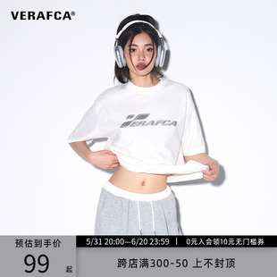 VERAF CA模糊双层印花美式 复古T恤潮牌新款 VFC 短袖 男女夏季