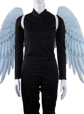 外贸狂欢节mardi gras万圣节男女通用超大黑色白色天使翅膀