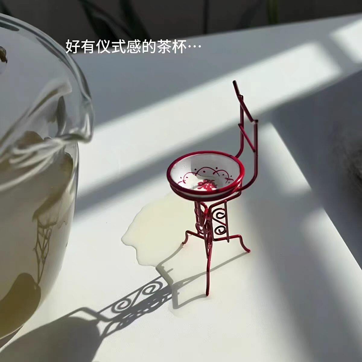 迷你喜字脸盆架子复古怀旧微缩模型娃娃屋配件小朋友过家家酒水杯