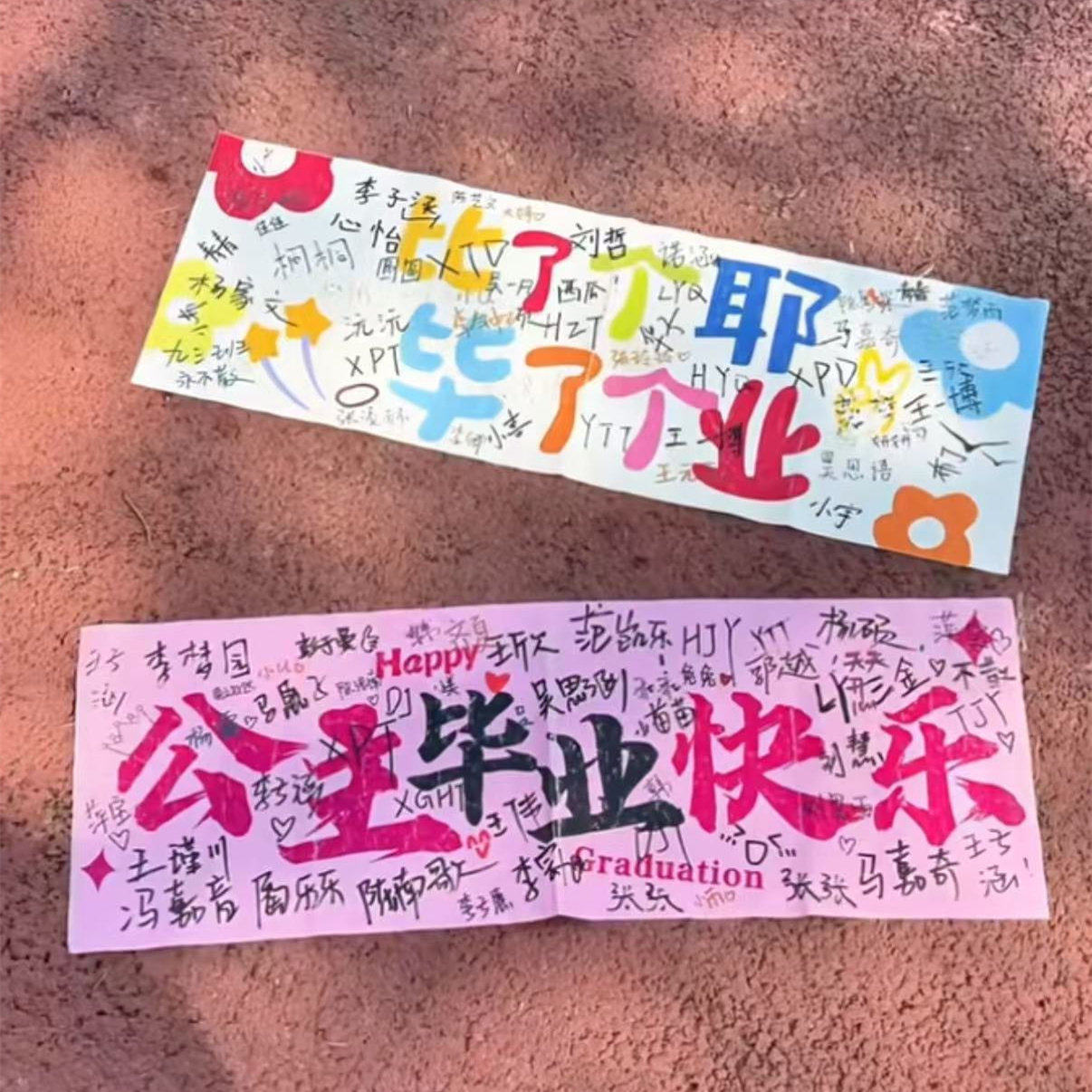 【公主毕业快乐】校园毕业季手持小横幅签名留恋拍照打卡手持横幅
