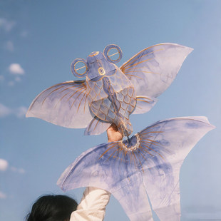 手工风筝diy材料包儿童成人专用包手持长尾纸鸢春游露营拍照神器