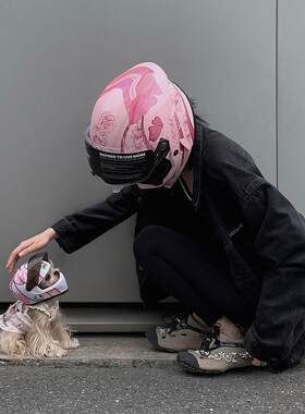 狗狗头盔摩托机车头盔小型犬猫咪侏儒兔头盔拍照神器宠物防风头盔