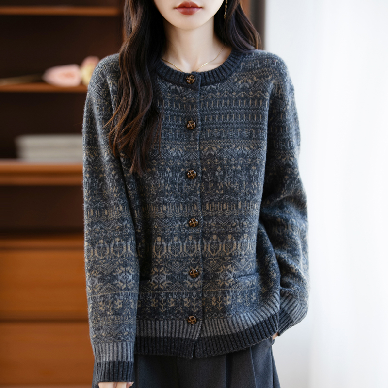 圆领针织衫 打底内搭绒毛衣 秋冬女宽松上衣休闲