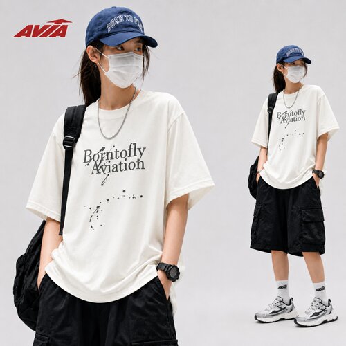 AVIA爱威亚印花黑色短袖