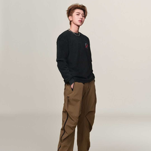 户外运动复古休闲圆领套头印花卫衣 AVIA爱威亚冬季 蔡徐坤同款