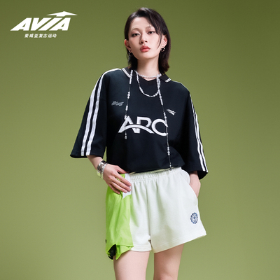 【05】AVIA爱威亚ARC系列复古球衣情侣运动百搭短袖休闲T恤