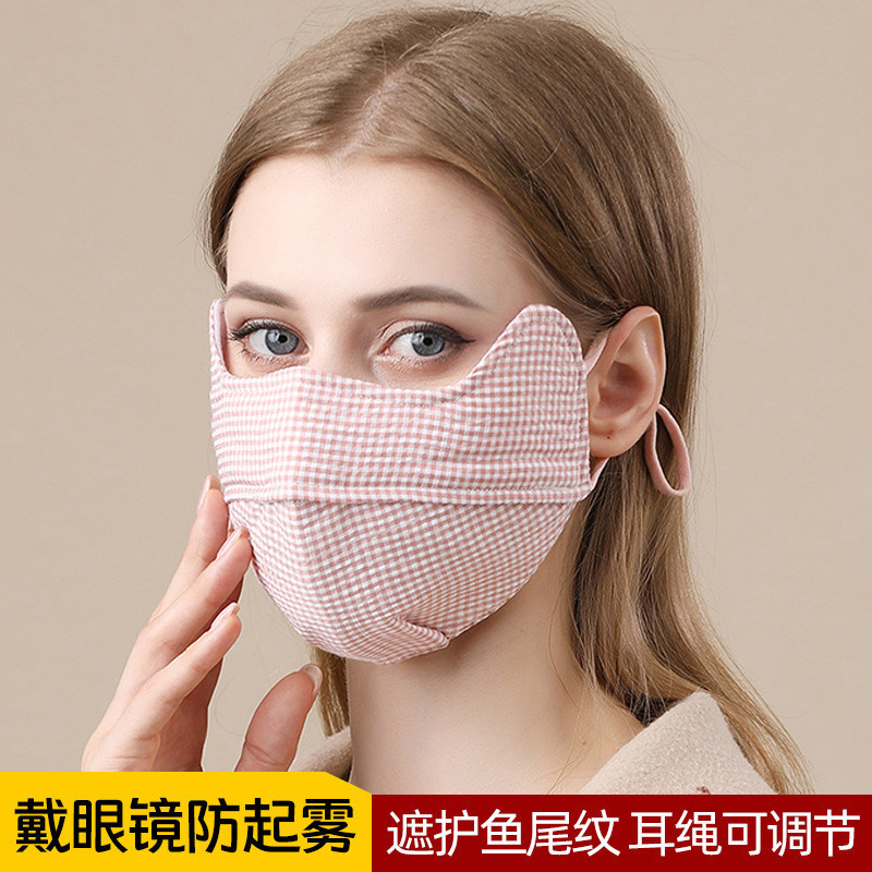 纯棉口罩秋冬季女加厚棉布加大保暖立体透气防寒防尘骑行女大面罩