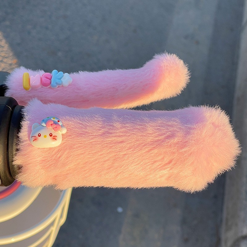 电动车手把套自行车把套电瓶车手把摩托冬季毛绒刹棉把套防风手套