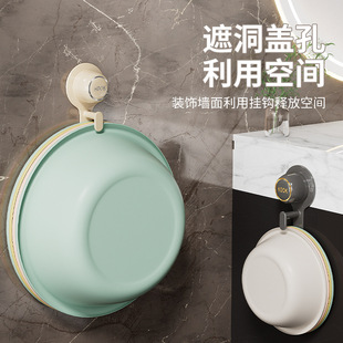 新款浴室脸盆多功能挂钩免打孔脸盆架宿舍卫生间置物架粘钩可遮洞