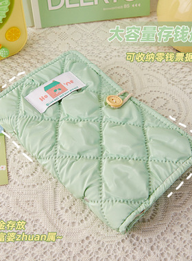 A6布艺现金存钱本小清新绿色活页收纳册大容量纪念钞家庭收纳本