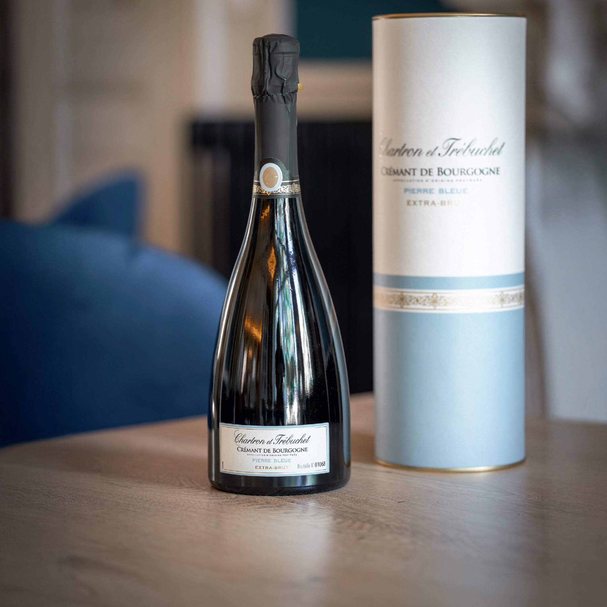 法国进口起泡酒夏桐酒庄勃艮第蓝石起泡葡萄酒白中白极干型葡萄酒