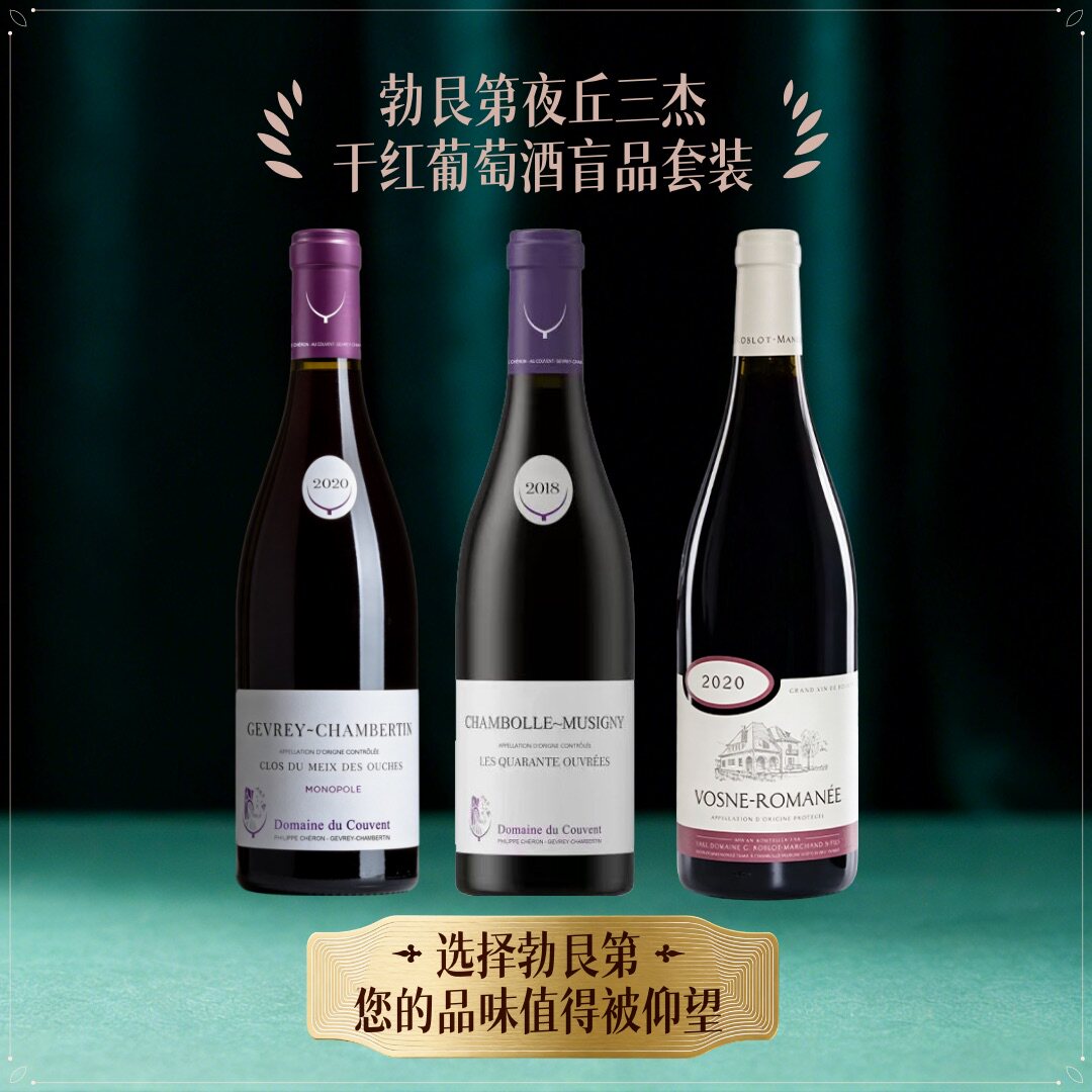 法国勃艮第夜丘三杰产酒村黑皮诺干红葡萄酒套装送礼红酒干红