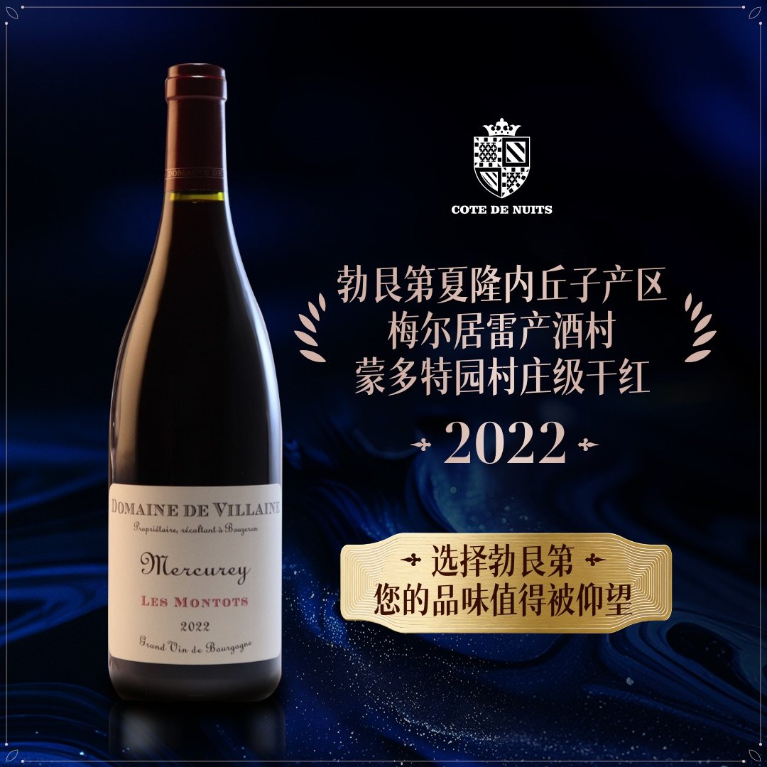 勃艮第维兰酒庄梅尔居雷村（蒙多特园）干红葡萄酒送礼红酒礼盒