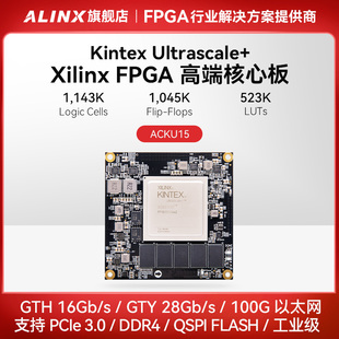 XCKU15P UltraScale 工业级 Kintex ALINX黑金FPGA核心板Xilinx