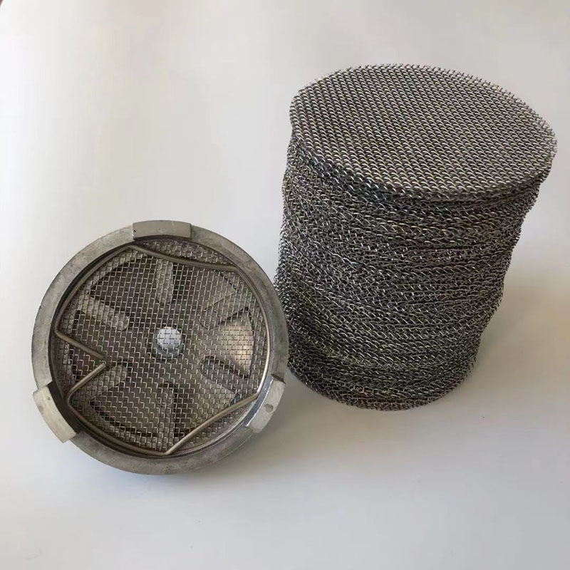 不锈钢圆形加厚过滤网片耐腐蚀油墨泵单向气动隔膜泵吸料管过滤网