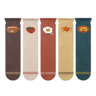 儿童袜子均码长筒过膝大腿根无根通用卡通宝宝冬天加厚棉全长袜子