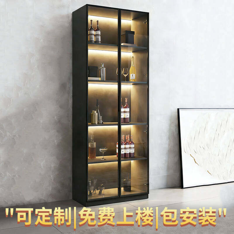 酒柜展示柜家用玻璃酒柜客厅靠墙定制轻奢置物柜子2026新款餐边柜