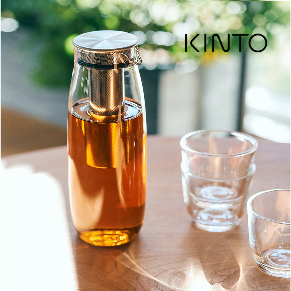 顺丰包邮-新品原装日本KINTO耐高温玻璃瓶冷水凉水壶不锈钢过滤器