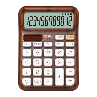 新款小方糖计算器高颜值柔性机械按键计算机语音女神款学生专用办公室财务会计算账用可爱网红款双电源便携