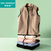 妙当当儿童马甲开衫 宝宝春秋冬外穿奧粒绒男童马夹女童保暖背心