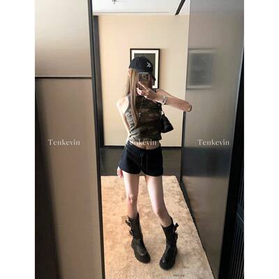 十一石 长腿辣妹休闲运动短裤女夏季小个子a字外穿显瘦薄款裤子