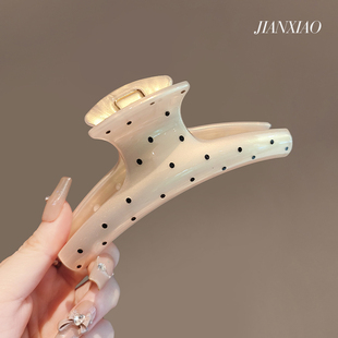 BlingBling细闪高级感鲨鱼夹气质温柔波点撞色发抓发夹洋气抓夹女