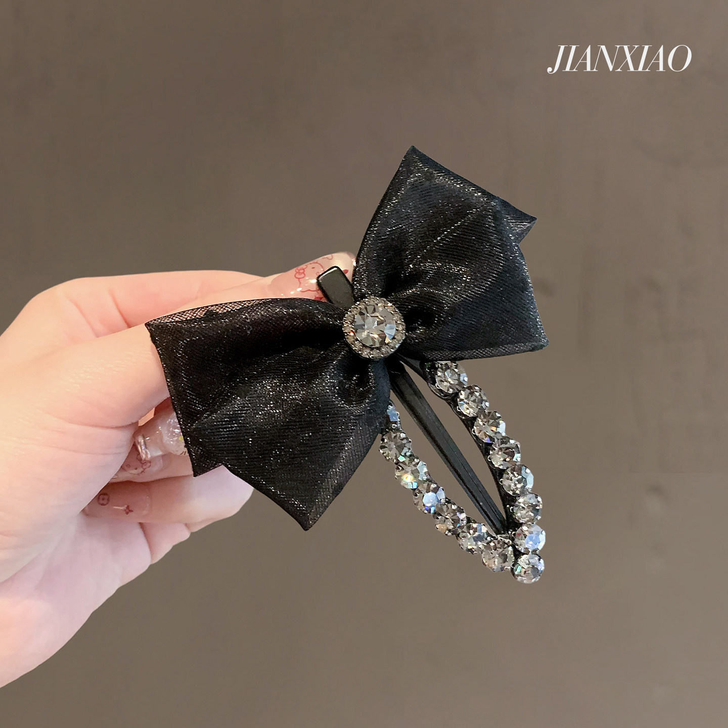 复古轻奢雪纱蝴蝶结水晶发夹优雅气质刘海边夹闪耀水钻懒人鸭嘴夹,饰品/流行首饰/时尚饰品新,发饰,淘宝优惠券,粉丝福利购,淘宝优惠卷