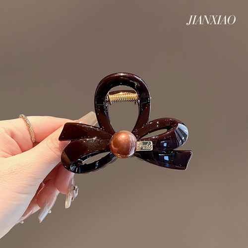 鲨鱼夹亚克力日韩蝴蝶结发抓