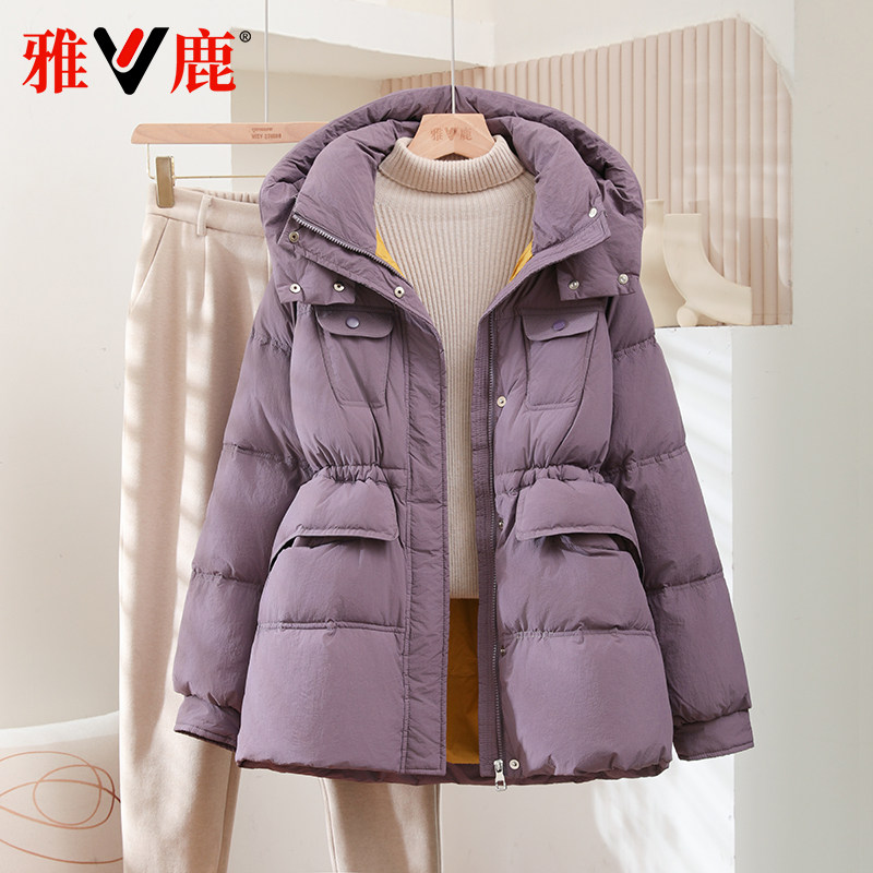 正品韩版洋气连帽羽绒服收腰加厚