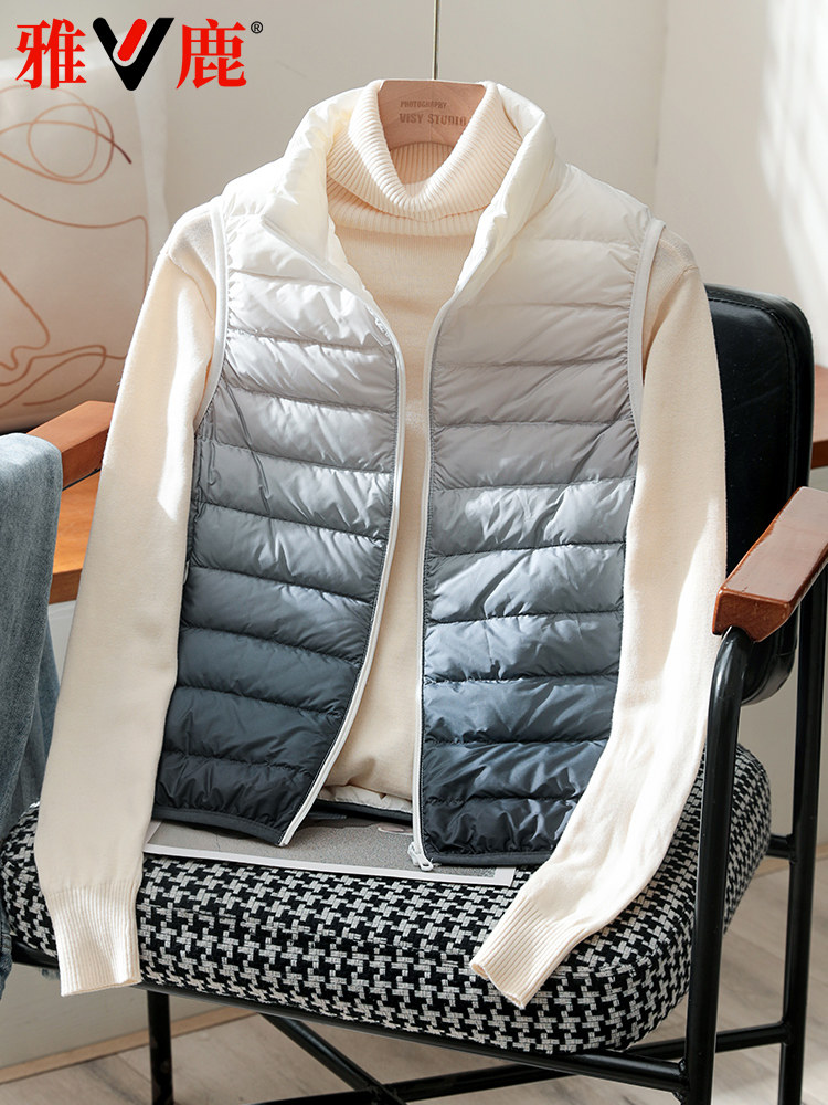 YALU 2023 새로운 경량 다운 조끼 여성 짧은 남성 경량 커플 패션 조끼 경량 초경량 겨울