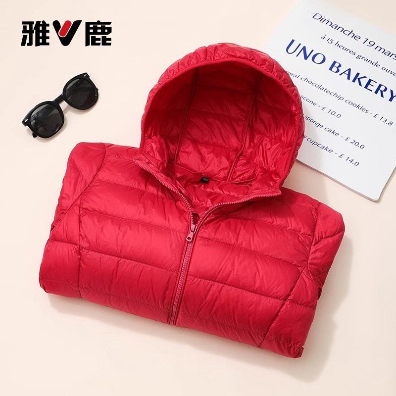 官方短款轻薄羽绒服雅鹿洋气排骨