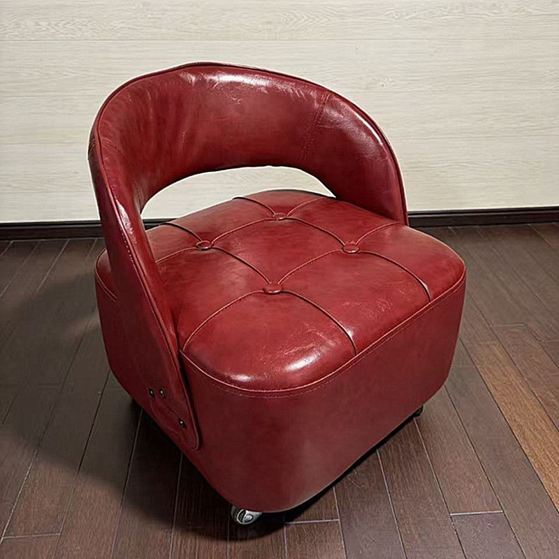 家用凳换鞋凳客厅沙发凳溜溜椅带靠背万向轮小凳子带滑轮矮凳轻奢