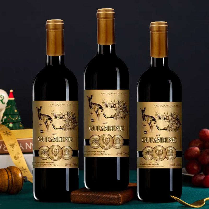 澳洲进口古梵登古藤干红葡萄酒750ml*1支